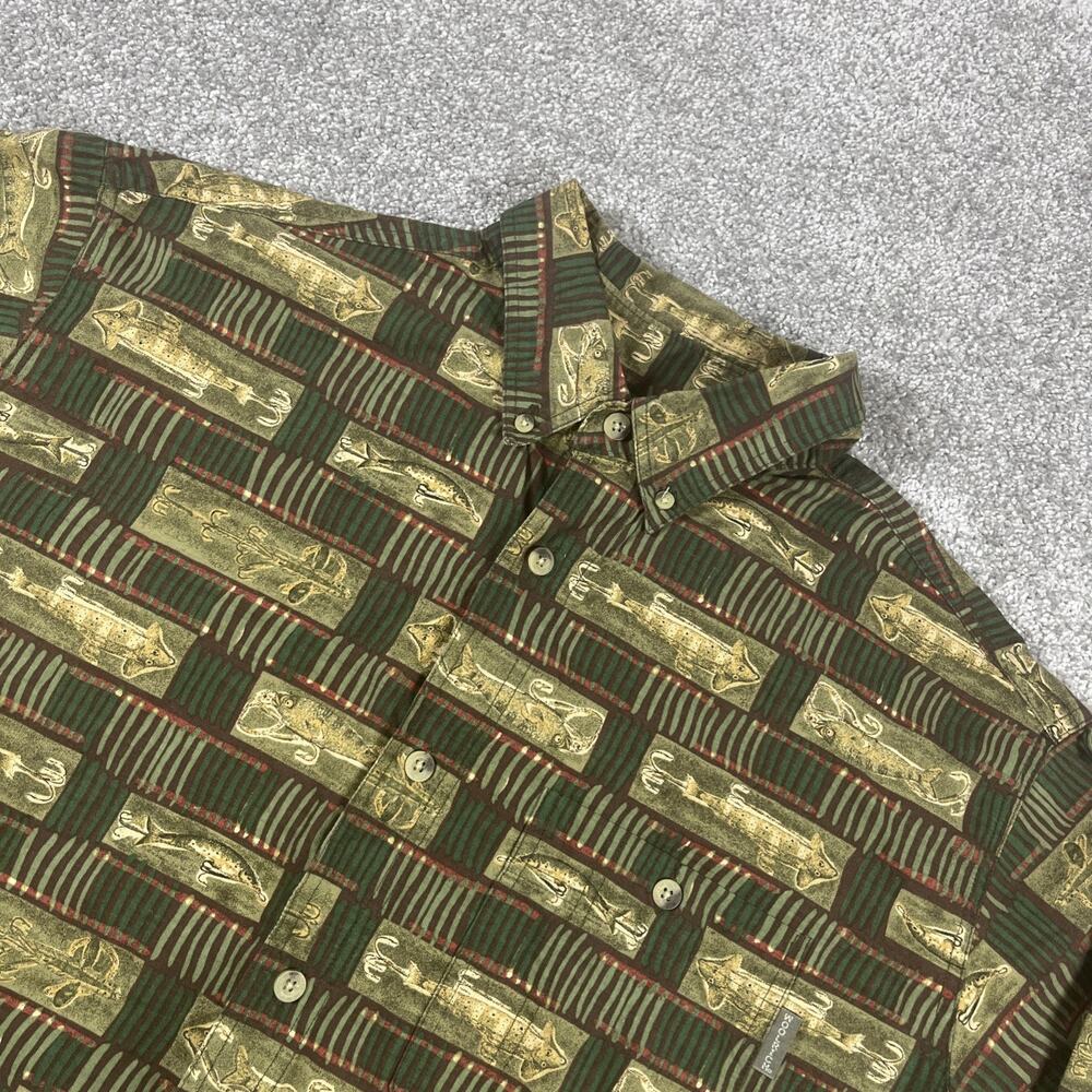 Woolrich Button Down Shirt Mens Extra Large Fishing Bait Cotton Long Sleeve